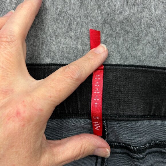 Spanx Pull On Skinny Jeans Women's Size Large Vintage Black Distressed Denim - Picture 5 of 13